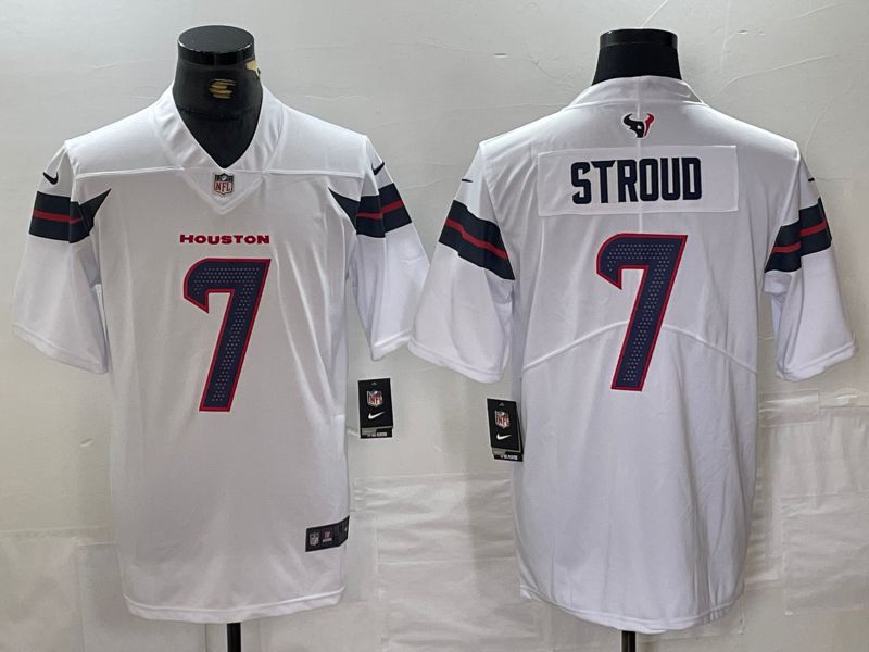 Men Houston Texans #7 Stroud White Second generations 2025 Nike Limited NFL Jersey style 1->houston texans->NFL Jersey